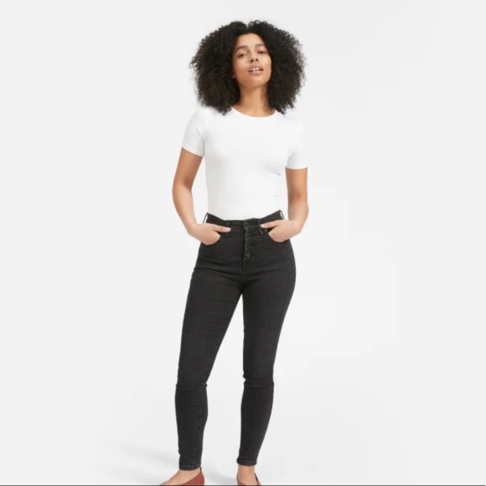 Everlane Jeans the authentic stretch high-rise skinny button fly - sz 28